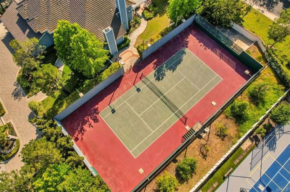 Private lit championship tennis court